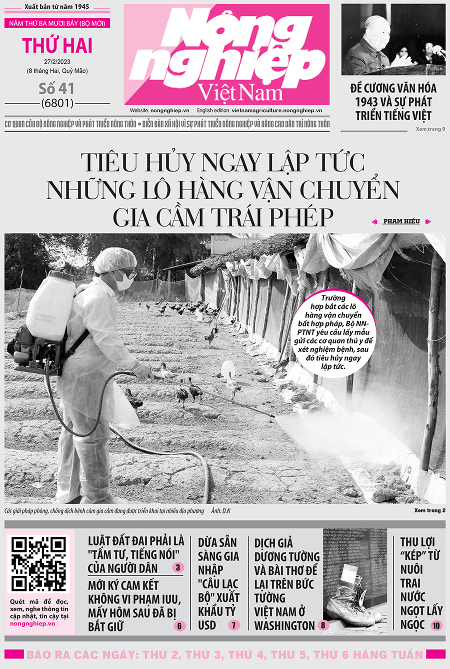 Tin nông nghiệp nổi bật trên số 41, báo Nông nghiệp Việt Nam ngày 27/2/2023