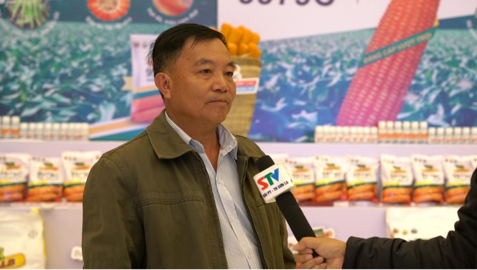 Nhà nông Lò Văn Mậu chia sẻ về trải nghiệm trồng thử giống ngô 9979C trên ruộng nhà mình.