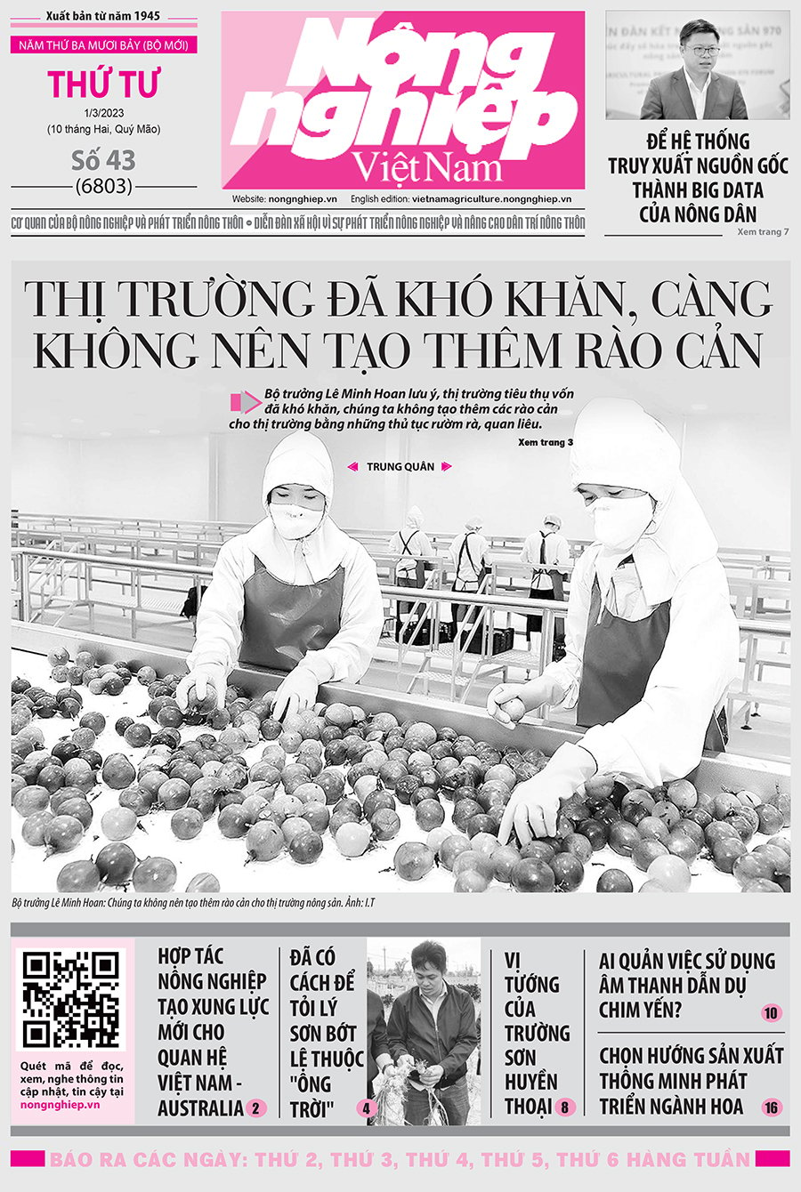 Tin nông nghiệp nổi bật trên số 43, báo Nông nghiệp Việt Nam ngày 1/3/2023