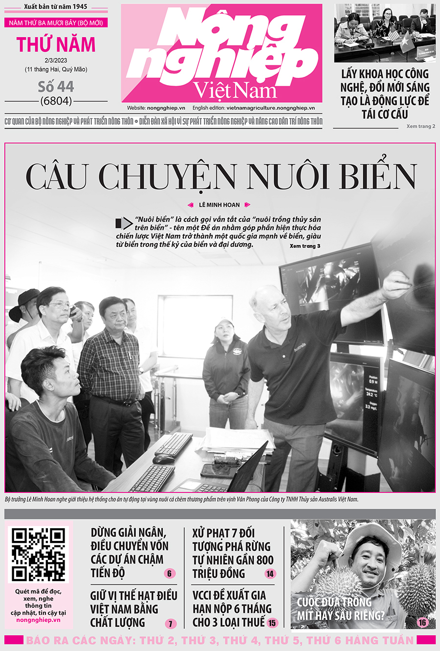 Tin nông nghiệp nổi bật trên số 44, báo Nông nghiệp Việt Nam ngày 2/3/2023