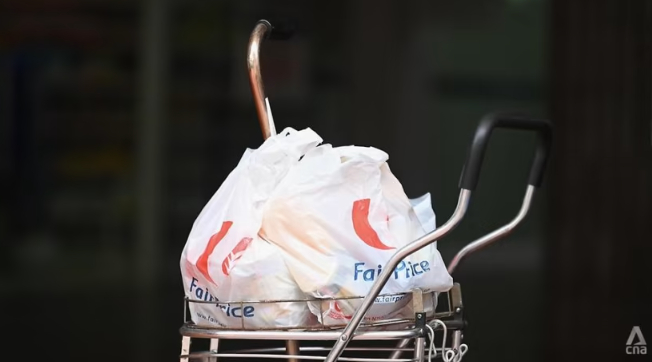 Groceries from an NTUC FairPrice outlet. Photo: CNA