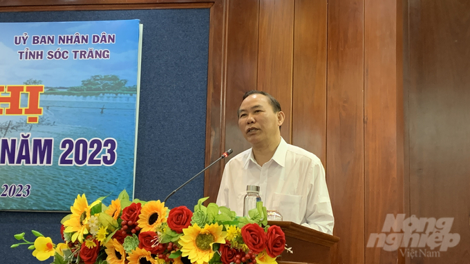 z4152427219945_abded387c9f345a786cd1ffd529a5436-133752_306-102746_809.jpg Deputy Minister of Agriculture and Rural Development Phung Duc Tien giving a speech at the workshop. Photo: Ho Thao.