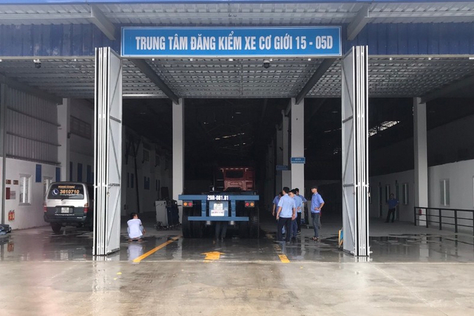 Trung tâm đăng kiểm xe cơ gới 15-05D. Ảnh: Đinh Mười.