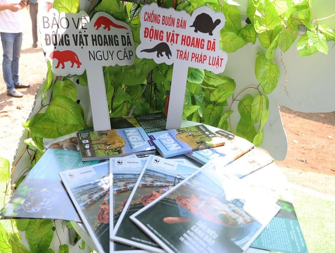 Ban tổ chức trưng bày các quy định về bảo vệ động vật hoang dã. Ảnh: T.D.