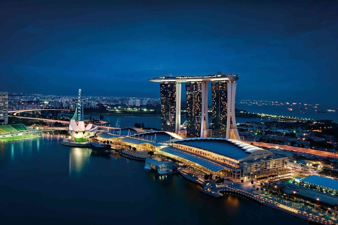 Marina Bay Sands bên bờ vịnh Marina - Biểu tượng thịnh vượng của quốc đảo Singapore. Nguồn: Internet.