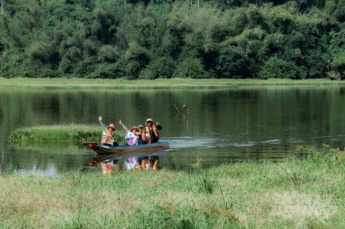 Tourists experiencing forest ecotourism at Cat Tien National Park.