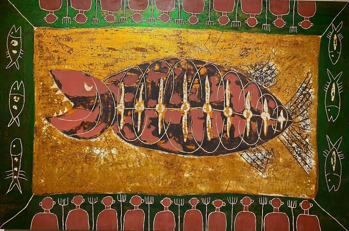 Hình tượng cá là cảm hứng bất tận của họa sĩ Đào Minh Tri.