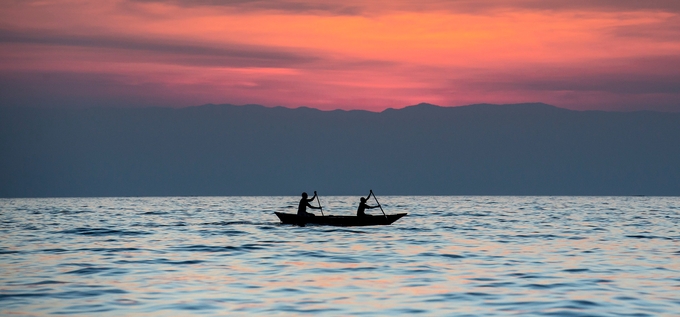 Fishermen at Lake Tanganyika, the second oldest and largest freshwater lake in the world.