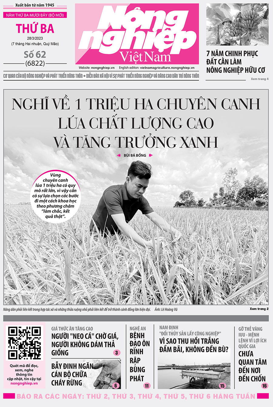Tin nông nghiệp nổi bật trên số 62, báo Nông nghiệp Việt Nam ngày 28/3/2023