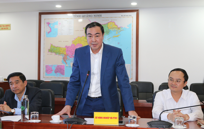 Ông Nguyễn Minh Sơn - Giám đốc Sở NN-PTNT Quảng Ninh phát biểu tại lễ ký kết. Ảnh: Đinh Mười.