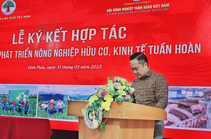 Ông Nguyễn Thanh Vĩnh, Tổng Giám đốc Tập đoàn Quế Lâm, Phó Chủ tịch Hội Nông nghiệp tuần hoàn Việt Nam. Ảnh: Hoàng Anh.