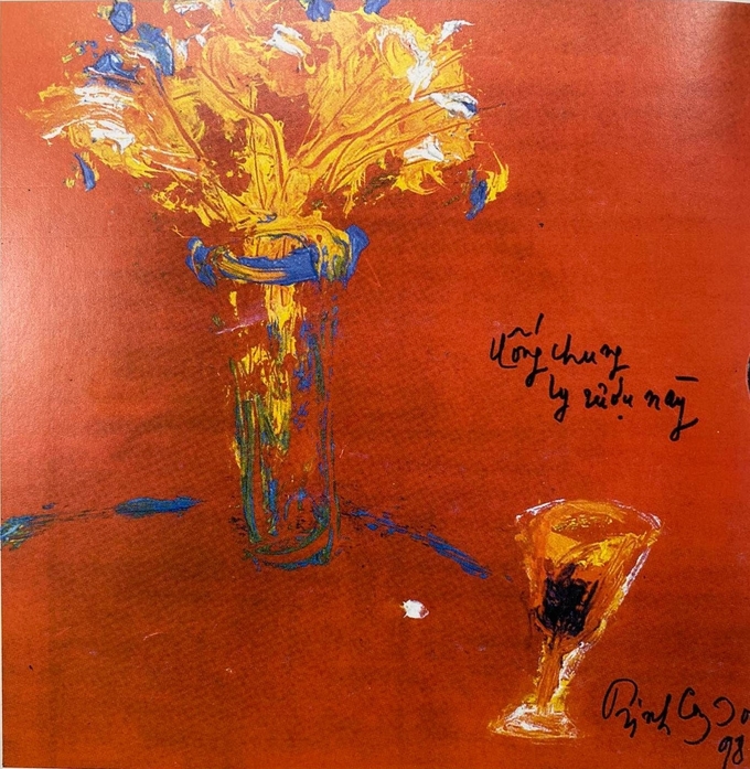 Một bức tranh Trịnh Công Sơn vẽ năm 1998.