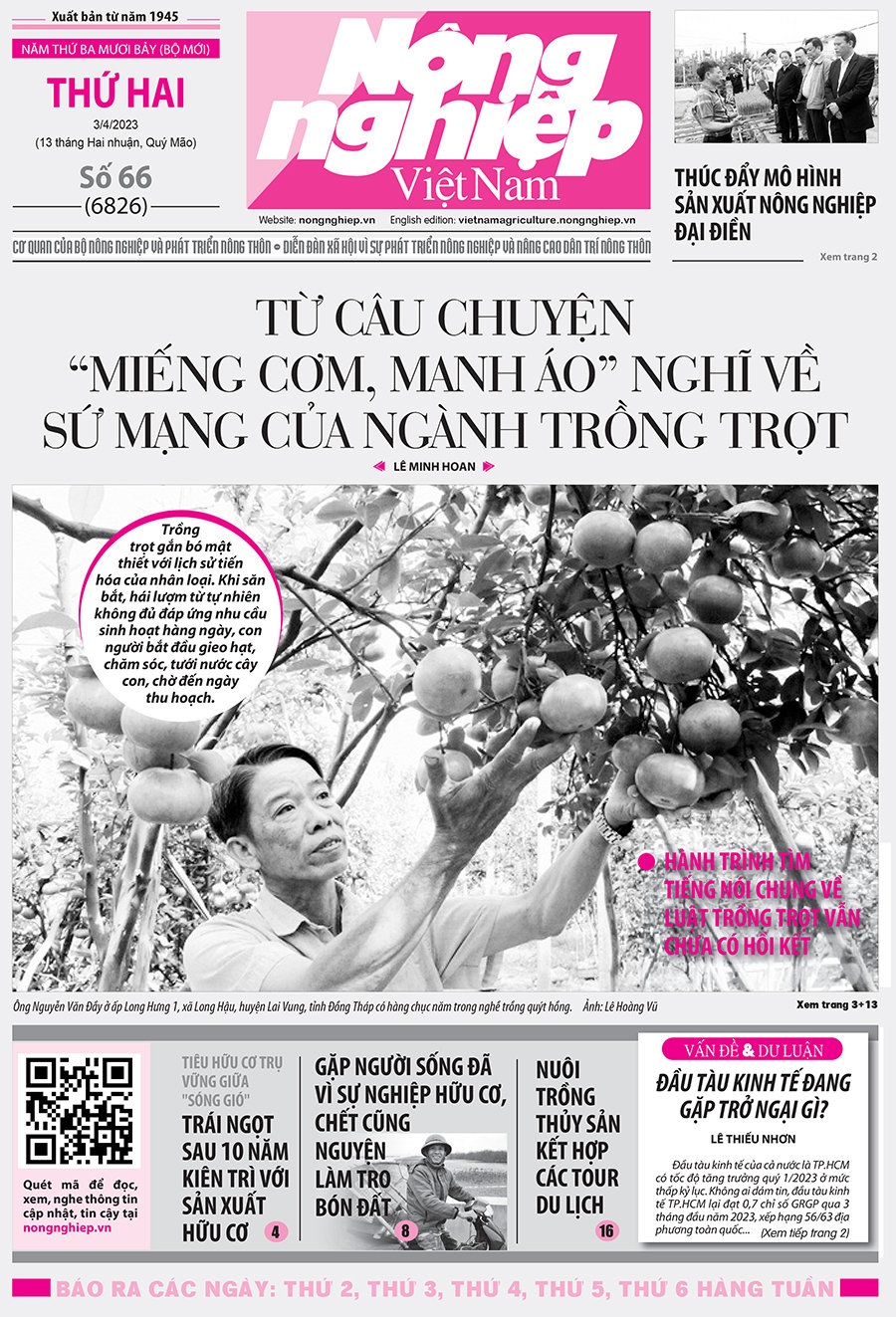 Tin nông nghiệp nổi bật trên số 66, báo Nông nghiệp Việt Nam ngày 3/4/2023