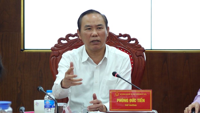 Deputy Minister Phung Duc Tien asked the Department of Animal Health to closely monitor aquatic diseases in the coming time. Photo: Quang Linh. 