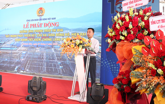 ông Nguyễn Tuấn Tùng - Bí thư Đảng ủy, Chủ tịch HĐTV EVNNPT phát biểu tại buổi lễ.