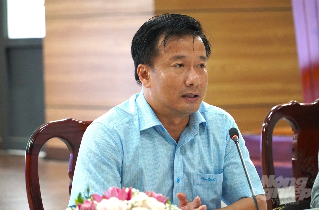 Ông Nguyễn Phước Thiện, Phó Chủ tịch UBND tỉnh Đồng Tháp cho biết, tỉnh Đồng Tháp đã và đang kêu gọi một số doanh nghiệp đầu tư vào lĩnh vực chế biến ngành hàng xoài. Ảnh: Kim Anh.
