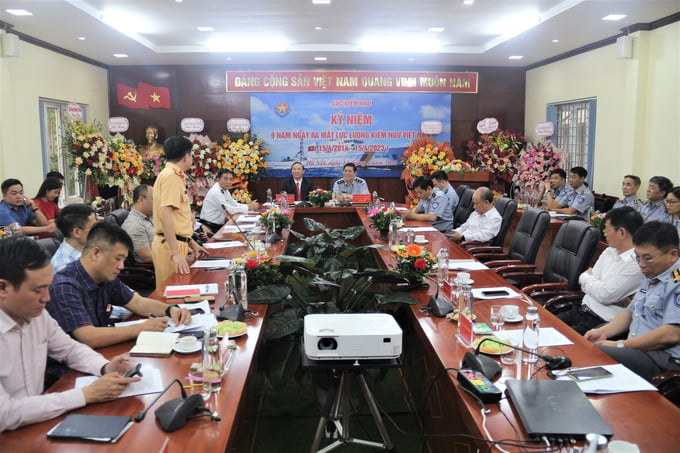 Lễ kỉ niệm 9 năm ngày ra mắt lực lượng kiểm ngư Việt Nam (15/4/2014 - 15/4/2023) ngày 14/4. Ảnh: Phạm Hiếu.