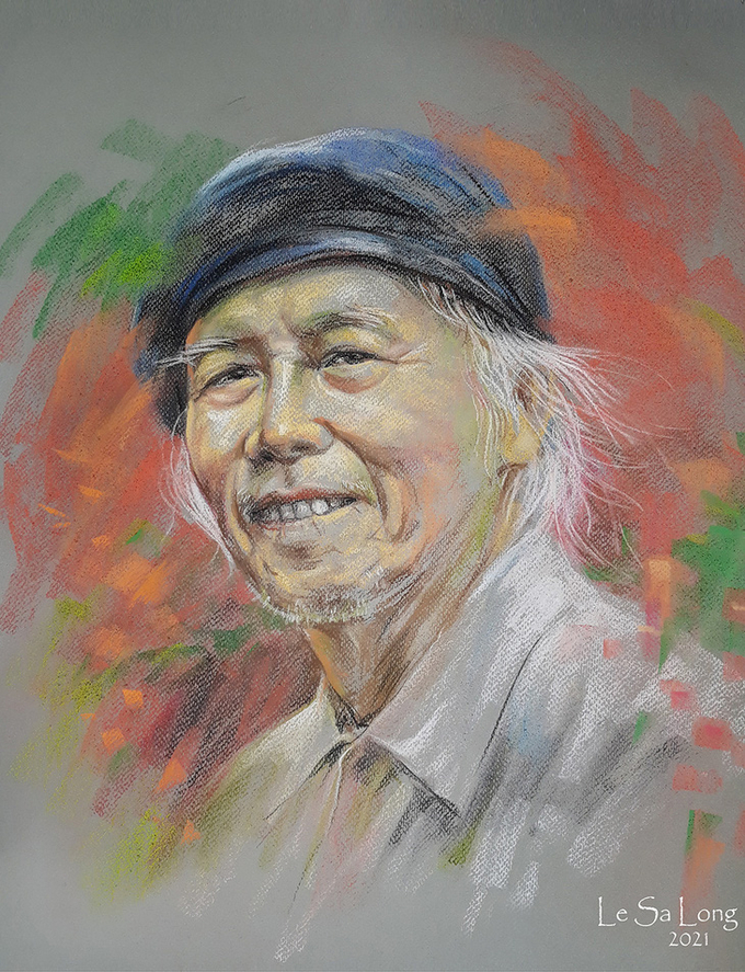 Nhà thơ Thanh Tùng qua nét vẽ Lê Sa Long.
