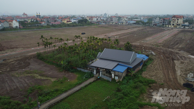 Khu nhà đất gia đình bà Thắng ở thôn Bãi Cát, xã Dương Quan, nằm trong diện thu hồi, giải tỏa. Ảnh: Cường Vũ.