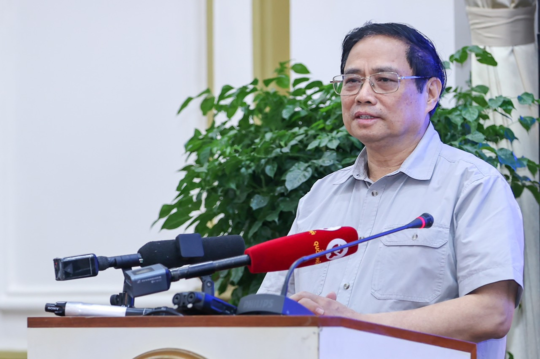 Thủ tướng Phạm Minh Chính: Chúng ta sẽ tìm ra những giải pháp tốt nhất để cùng TP. HCM làm tốt hơn nữa trong thời gian tới. Ảnh: TTBC TP. HCM.