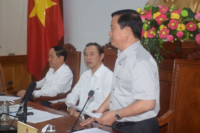 Ông Nguyễn Tuấn Thanh, Phó Chủ tịch Thường trực UBND tỉnh Bình Định, phát biểu tại buổi làm việc với Bộ NN-PTNT. Ảnh: Lê Khánh.