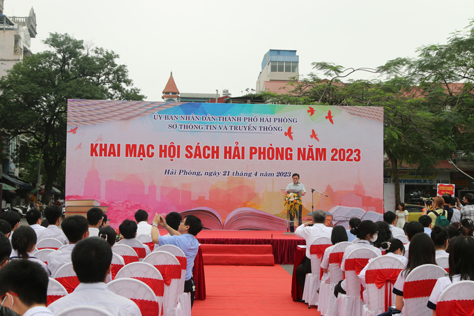 Đây là năm thứ 2 thành phố Hải Phòng tổ chức các hoạt động hưởng ứng Ngày sách và Văn hóa đọc Việt Nam. Ảnh: Đinh Mười.