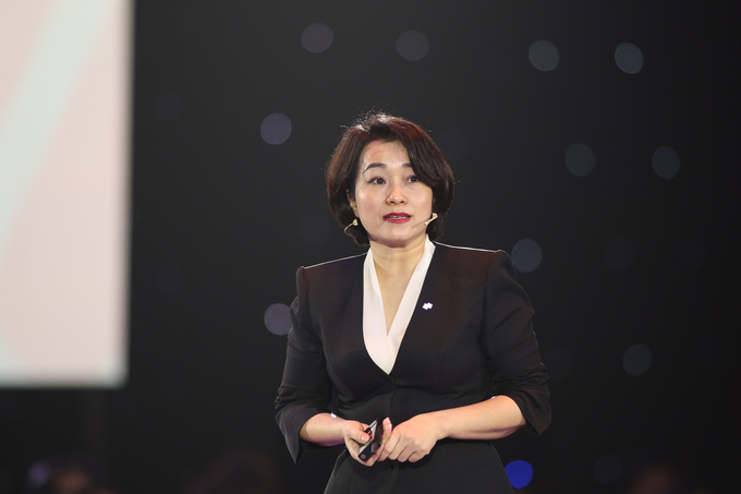 Bà Nguyễn Thị Phương, Tổng Giám đốc Công ty WinCommerce, chia sẻ tại sự kiện.