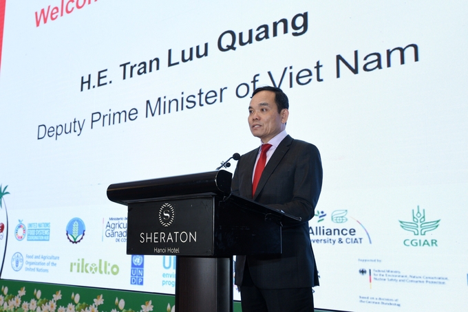 Phó Thủ tướng Chính phủ Trần Lưu Quang khẳng định Việt Nam sẽ trở thành quốc gia sản xuất và cung cấp thực phẩm 'minh bạch - trách nhiệm - bền vững'. Ảnh: Nhóm PV.