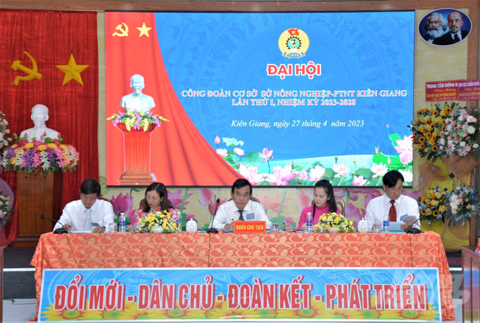 Ngành nông nghiệp tỉnh Kiên Giang tổ chức Đại hội Công đoàn cơ sở Sở NN-PTNT lần thứ I, nhiệm kỳ 2023 - 2028. Ảnh: Trung Chánh.
