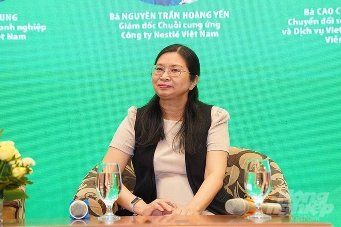 Bà Nguyễn Trần Hoàng Yến, Giám đốc Chuỗi cung ứng của Nestlé Việt Nam chia sẻ kinh nghiệm logistisc trong bối cảnh hiện nay.