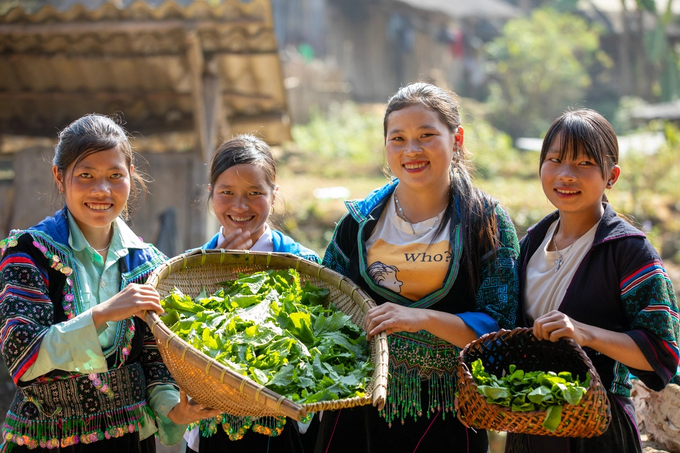 Ethnic people receive vegetable seeds from the sponsorship program. Photo: CIAT.