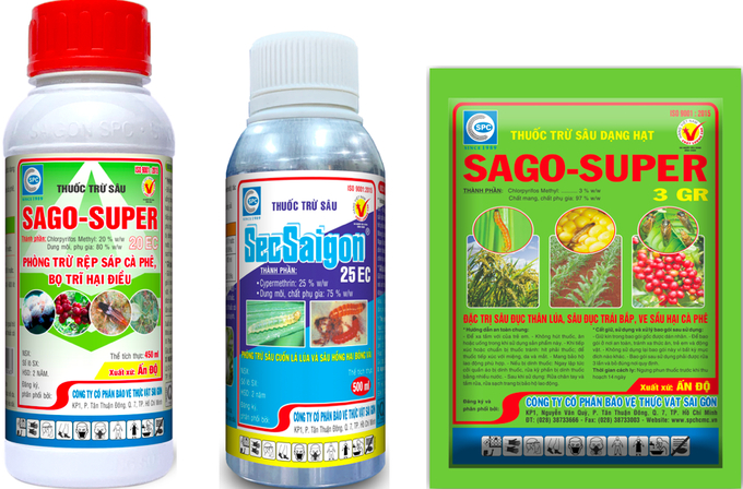 Các loại thuốc trừ muỗi hành (sâu năn) gây hại trên lúa rất hiệu quả của Công ty Cổ phần BVTV Sài Gòn (SPC).