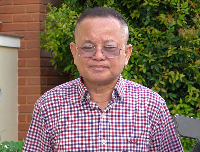 Ông Lê Văn Quang, Tổng Giám đốc Tập đoàn Thuỷ sản Minh Phú đề xuất nhiều giải pháp để tích tụ đất trong vùng sản xuất tập trung 300 ha tôm nuôi công nghệ cao. Ảnh: Minh Đảm.