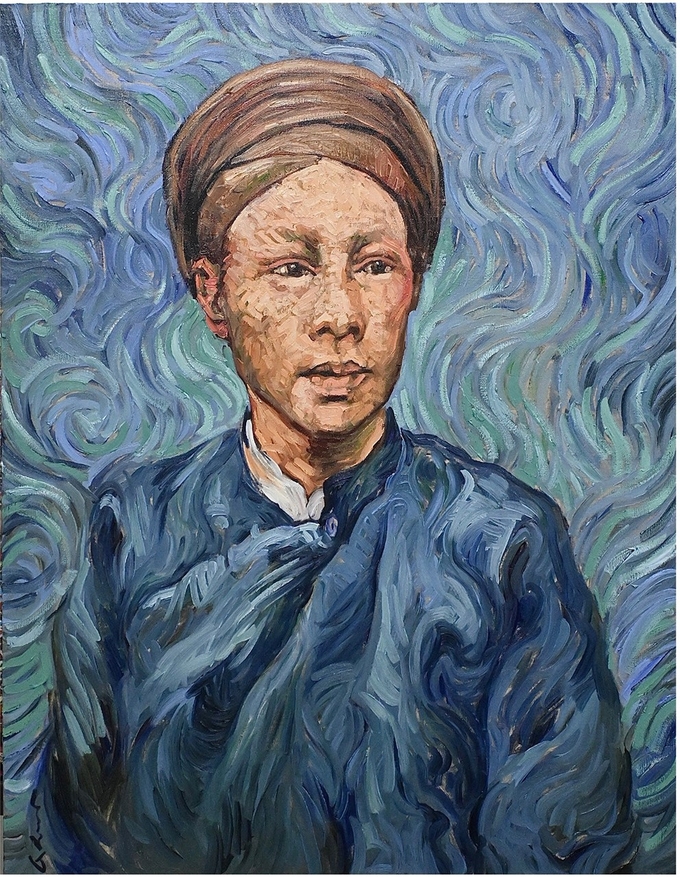 Chân dung Trương Vĩnh Ký với phong cách Van Gogh.