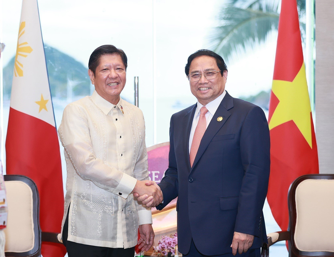 On May 10, Prime Minister Pham Minh Chinh met with President of the Philippines Ferdinand Romualdez Marcos on the occasion of the 42nd ASEAN Summit in Labuan Bajo, Indonesia. Photo: Tung Dinh.