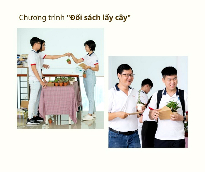 'Đổi sách lấy cây' là phần sinh hoạt tập thể vui vẻ tại Diễn đàn Văn hóa đọc 2023 của KCM.