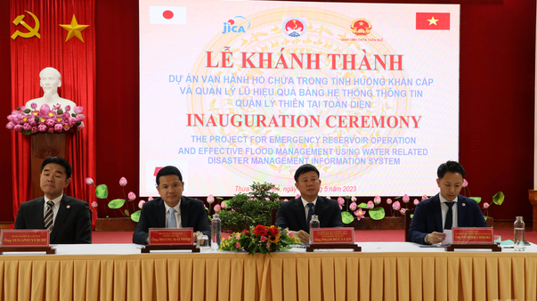 Inauguration ceremony for the Project for 'Emergency reservoir operation and effective flood management using water related disaster management information system'. Photo: Cong Dien.