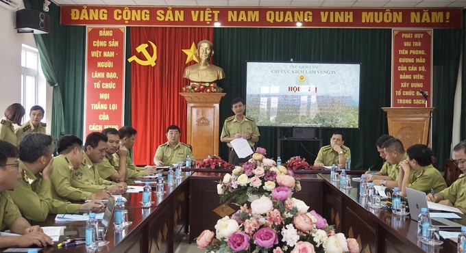 Chi cục Kiểm lâm vùng IV tổ chức hội nghị về công tác quản lý bảo vệ rừng với các tỉnh khu vực Tây Nguyên và Duyên hải Nam Trung bộ năm 2023. Ảnh: Quang Yên.