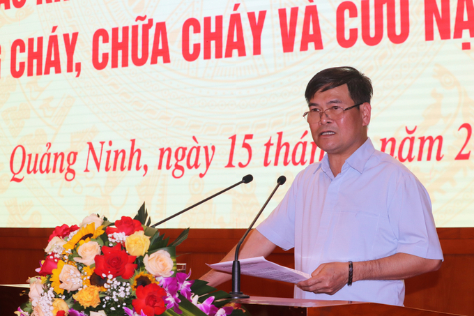 Ông Bùi Văn Khắng, Phó Chủ tịch UBND tỉnh Quảng Ninh phát biểu chỉ đạo tại hội nghị. Ảnh: Báo Quảng Ninh