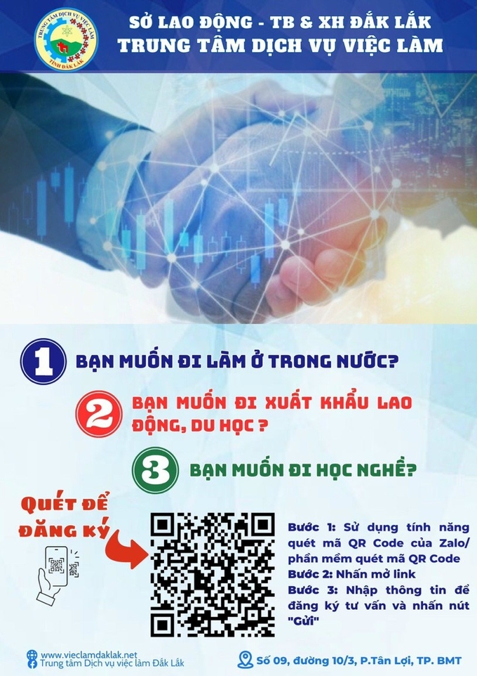 'Ứng dụng quét mã QR thu thập nhu cầu tìm kiếm việc làm' của Trung tâm Dịch vụ việc làm tỉnh Đắk Lắk góp phần nâng cao hiệu quả cho việc tìm kiếm việc làm của người lao động.