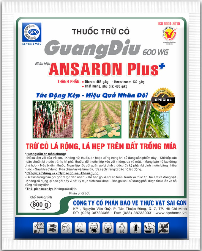 Thuốc diệt cỏ mới Guang Diu 600 WG được phun thử nghiệm ở nhiều vùng miền chuyên trồng mía và kết quả diệt nhiều loai cỏ, an toàn cho người và môi trường.