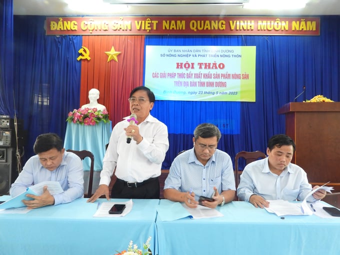 Ông Phạm Văn Bông, Giám đốc Sở NN-PTNT Bình Dương phát biểu tại hội thảo. Ảnh: Trần Trung.