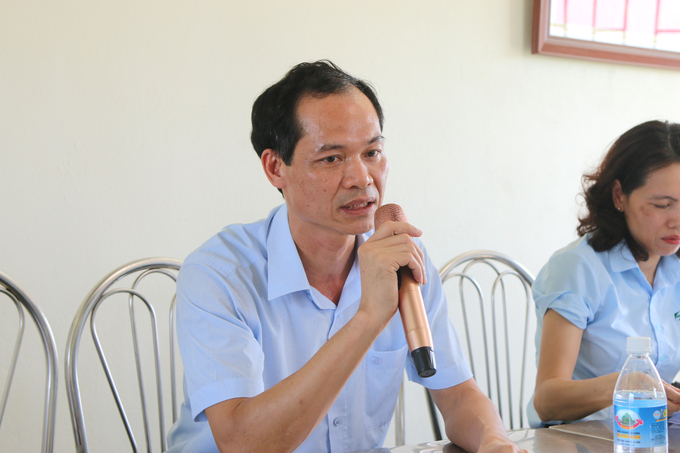 Ông Vũ Xuân Quang - Phó Chủ tịch UBND huyện Vĩnh Bảo bày tỏ mong muốn được triển khai nhiều mô hình liên kết sản xuất lúa chất lượng cao, chuyển việc sản xuất lúa từ mục tiêu an ninh lương thực thành mục tiêu phát triển kinh tế, làm giàu. Ảnh: Đinh Mười.