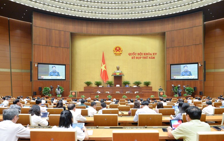 Một phiên họp tại Kỳ họp thứ 5, Quốc hội khóa XV. Ảnh: Quốc hội.