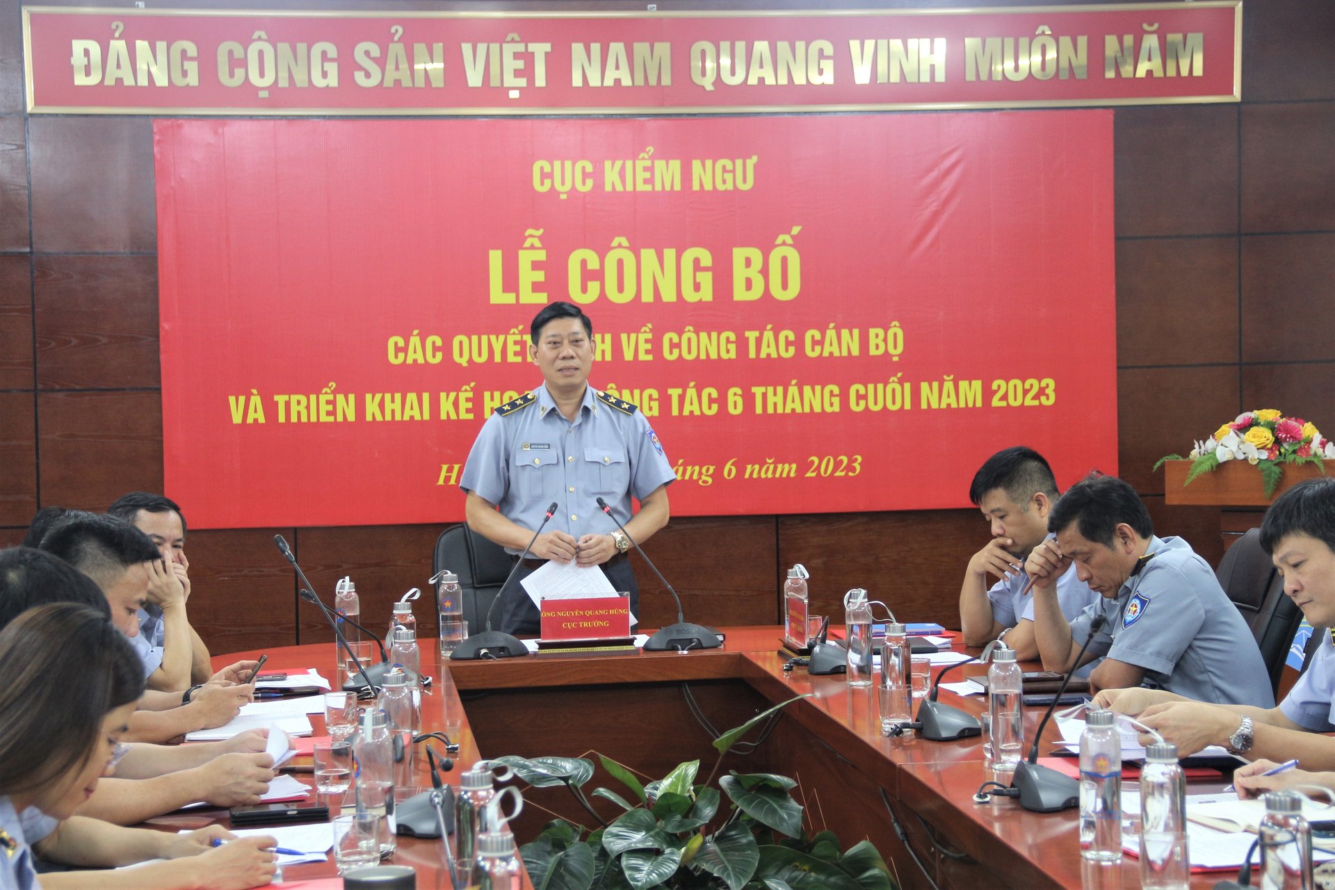 Cục trưởng Nguyễn Quang Hùng giao nhiệm vụ 6 tháng cuối năm cho các đơn vị. Ảnh: Phạm Hiếu.