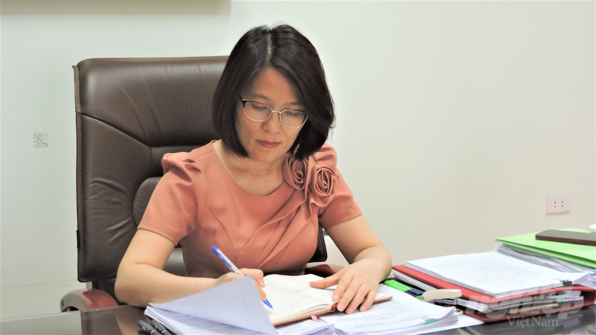 Bà Phạm Như Thùy, Giám đốc Trung tâm Dịch vụ việc làm Thái Nguyên dự đoán những năm tới, BHTN sẽ là cầu nối kết nối người lao động với doanh nghiệp cần sử dụng lao động. Ảnh: Toán Nguyễn.