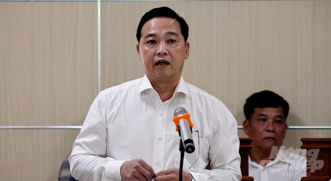 Ông Nguyễn Văn Thắng, Phó Giám đốc Sở NN-PTNT tỉnh Đồng Nai phát biểu trong buổi họp báo. Ảnh: Minh Sáng.