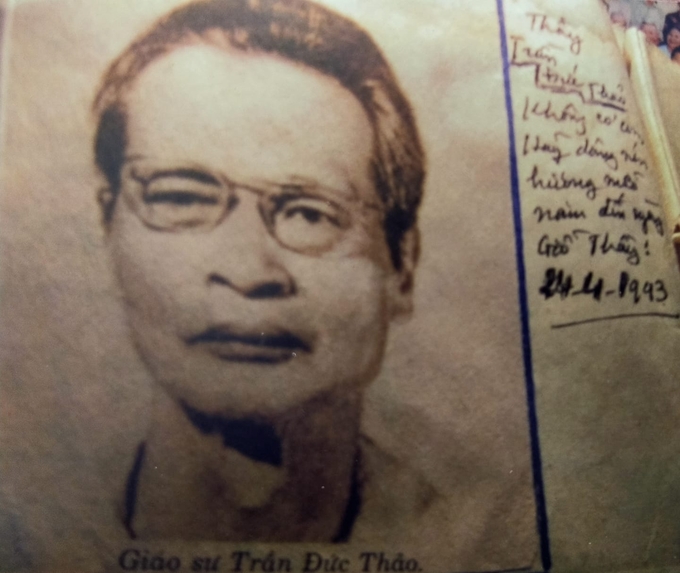 Chân dung GS Trần Đức Thảo qua nét vẽ hoạ sĩ Bùi Quang Ngọc. Ảnh: Tư liệu nhà văn Thái Vũ.