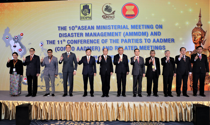 Các đại biểu tham dự Hội nghị Bộ trưởng ASEAN về Quản lý thiên tai lần thứ 10, năm 2022 tại Bangkok (Thái Lan). Ảnh: PH.