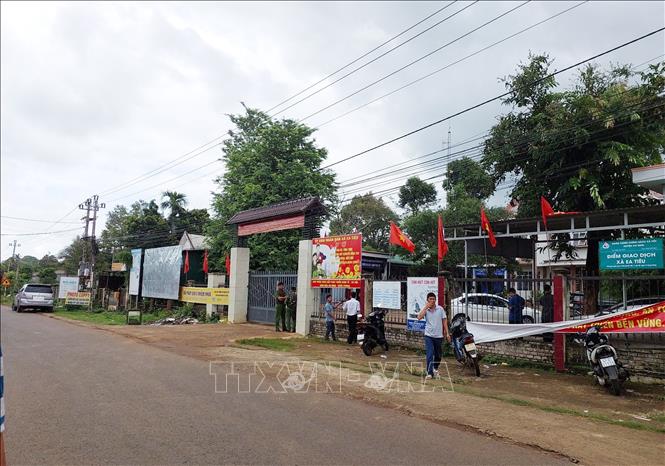 Trụ sở UBND xã Ea Tiêu, huyện Cư Kuin nơi xảy ra vụ việc. Ảnh: TTXVN.